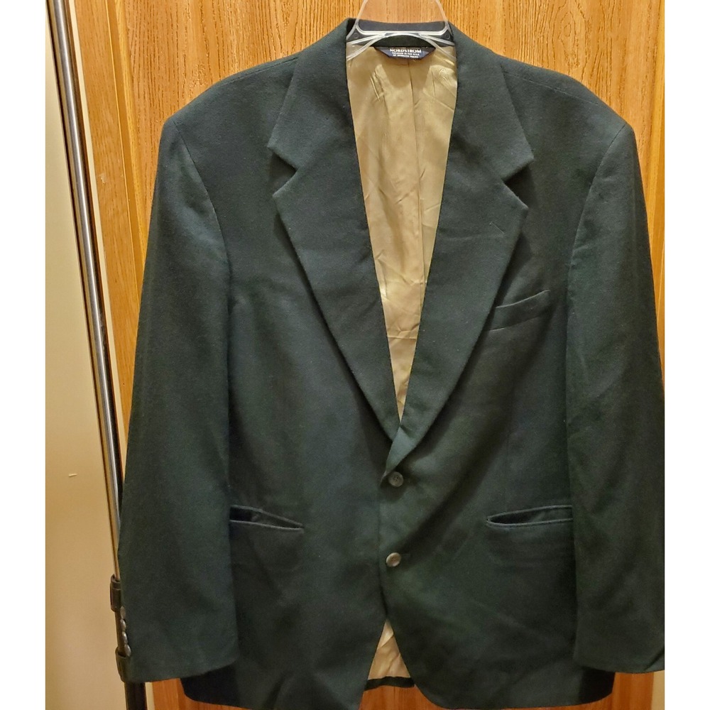 JOHN W NORDSTROM Solid Black Loro Piana 100% Camelhair SPORT COAT Jacket 42 R